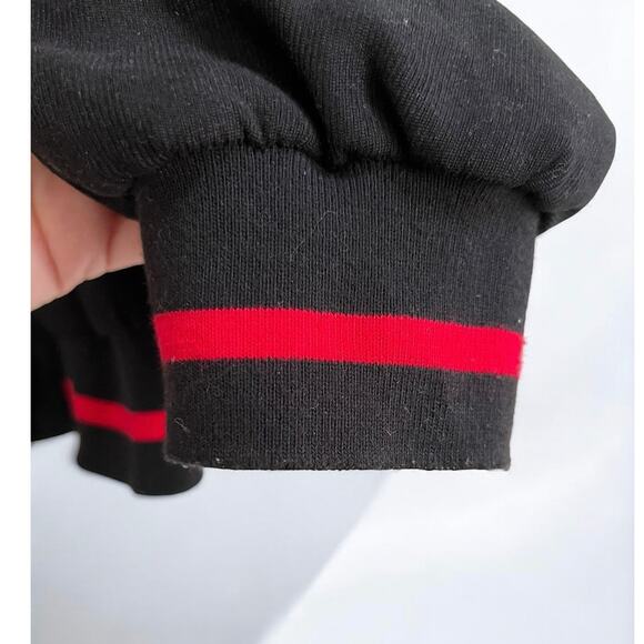 Black & Red Letter "A" Varsity Crop Bomber Jacket Women's size Large - Picture 6 of 12